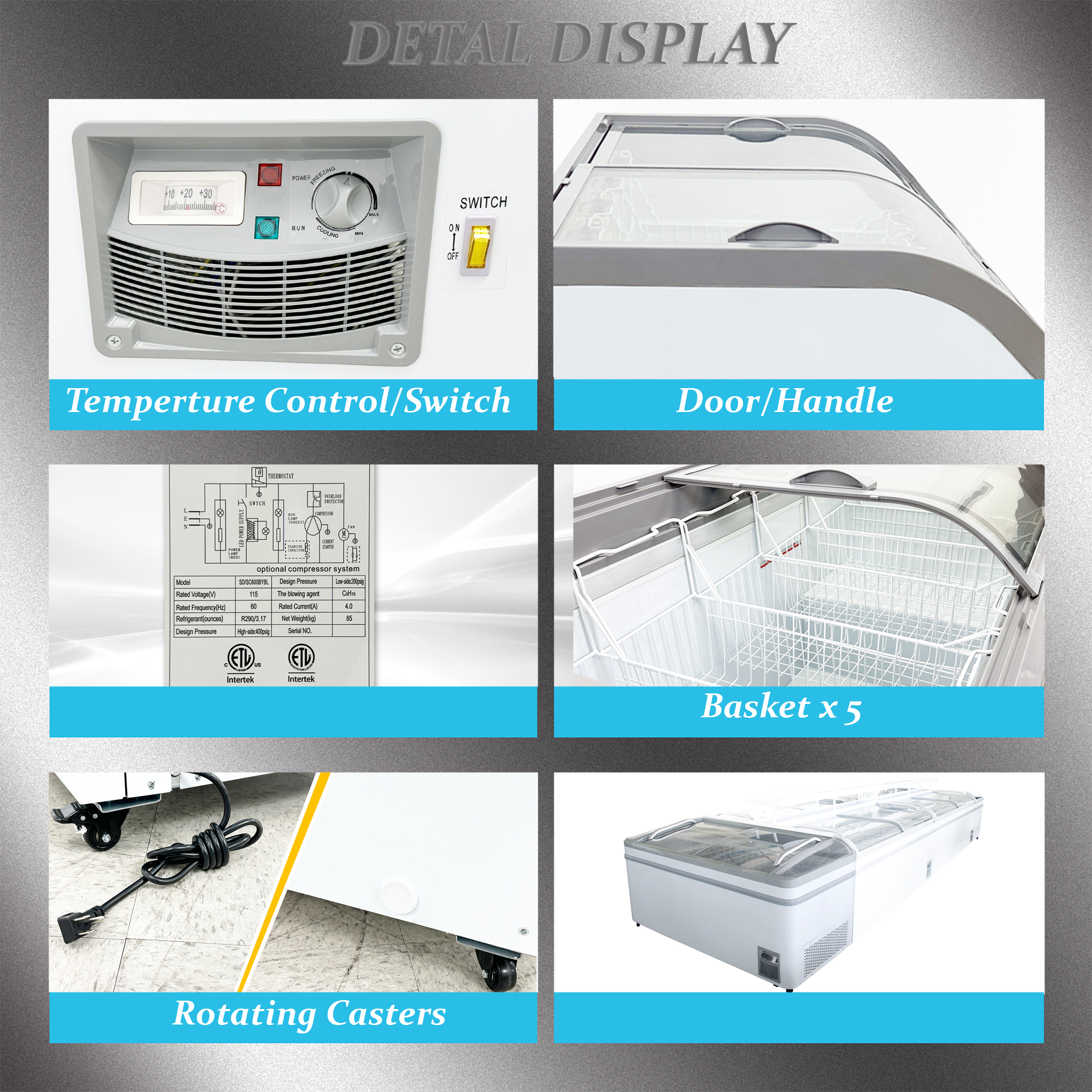 Cooler Depot 13.35 cu.ft Supermarket Grocery Chest Freezer