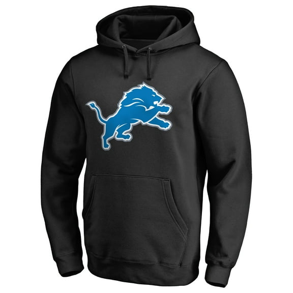 Men's Black Detroit Lions Primary Logo 2 Pullover Hoodie