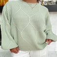 thumbnail image 2 of Women Loose Knit Sweater Solid Color Long Sleeve Winter Pullovers, 2 of 7