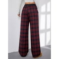 thumbnail image 2 of SHEWIN Womens Sweatpants Classic Plaid Straight Leg Trousers High Waist Baggy Workout Pants with Pockets, 2 of 7