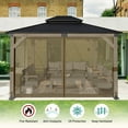 thumbnail image 4 of Aoodor Universal 10 x 12 ft. Gazebo Replacement Mosquito Netting Screen 4-Panel Sidewalls with Double Zipper for Patio Backyard Deck and Lawns (Only Netting), 4 of 9