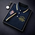 thumbnail image 2 of Men's 250th Celebration Polo Shirt, Retro American Flag Print, Short Sleeve Patriotic Casual Wear, 2 of 5