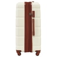 thumbnail image 4 of POWANLI 3Pcs Luggage Set, 20" Suitcase with USB Port,Carry-on Luggage with Cup Holder, ABS+PC Hard Shell Luggage with Spinner Wheels Beige+Brown, 4 of 10
