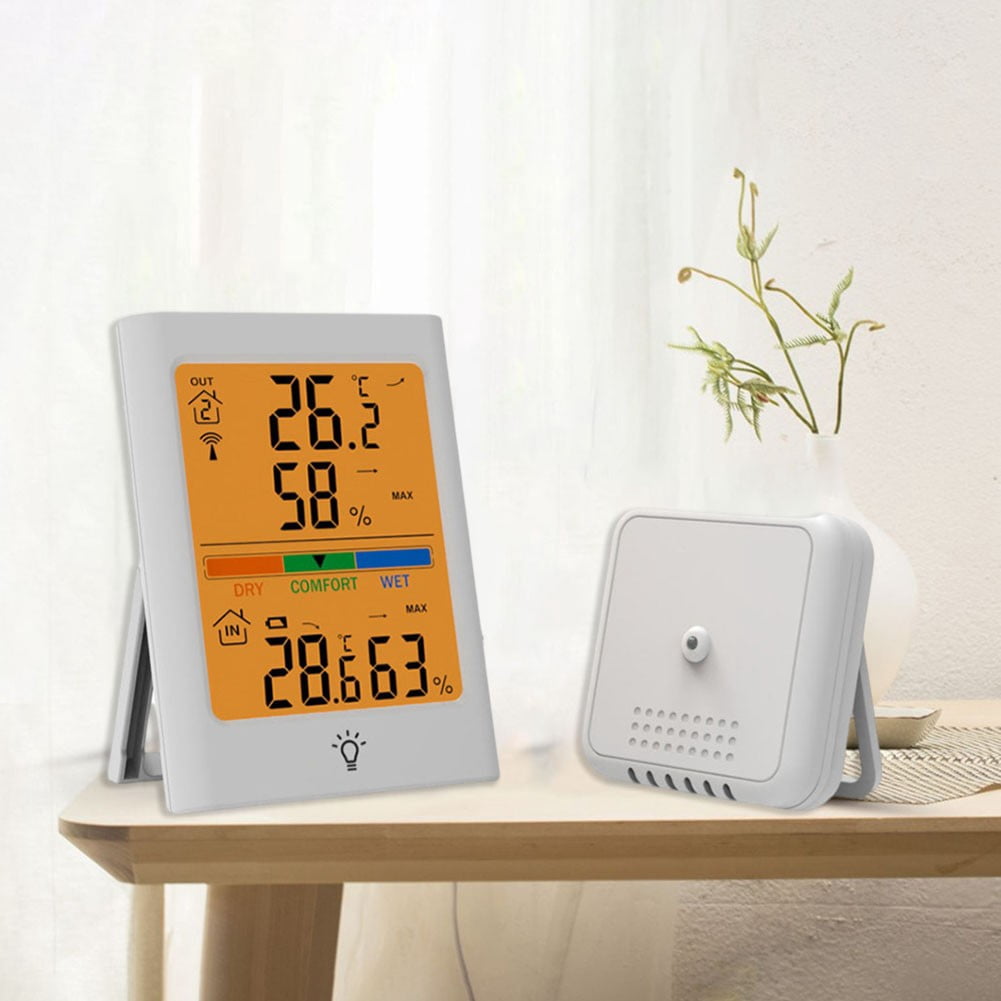 Wireless Hygrometer Outdoor Thermometer Hygrometer Weather Station White Smile Home