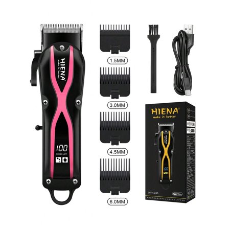 HINEA HIENA 1psc Cordless Hair Clipper With LED USB Charging, Quiet, Smooth Trimming, 3 Color Options, 1500mAh Lithium Battery, Meets All Household Needs