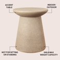 thumbnail image 3 of Hollie 18" Modern Drum Indoor/Outdoor Accent Table Pedestal, Light Brown Frosted, 3 of 8