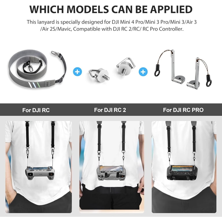 Lanière Pour Télécommande DJI RC PRO 2 - Sangle Cou En Cuir PU, Réglable, Pour Drone Mavic 4 Pro