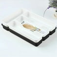 thumbnail image 3 of Bargain Clearance Cutlery Box Flatware Storage Plastic Tray Kitchen Cutlery and Accessories Box Utensil Drawer Organizer Container Room Organization Holder, Black, 10.65*7.02*1.44In, Plastic, Relocy, 3 of 5