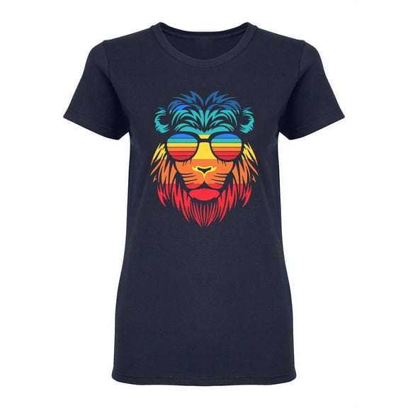 Rainbow Color Lion Design Shaped Tee Women's -Image by Shutterstock