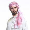 thumbnail image 3 of Scarf Retro Nation Style Stitching Color Men Breathable Arab Head Scarf for Daily Life, 3 of 8
