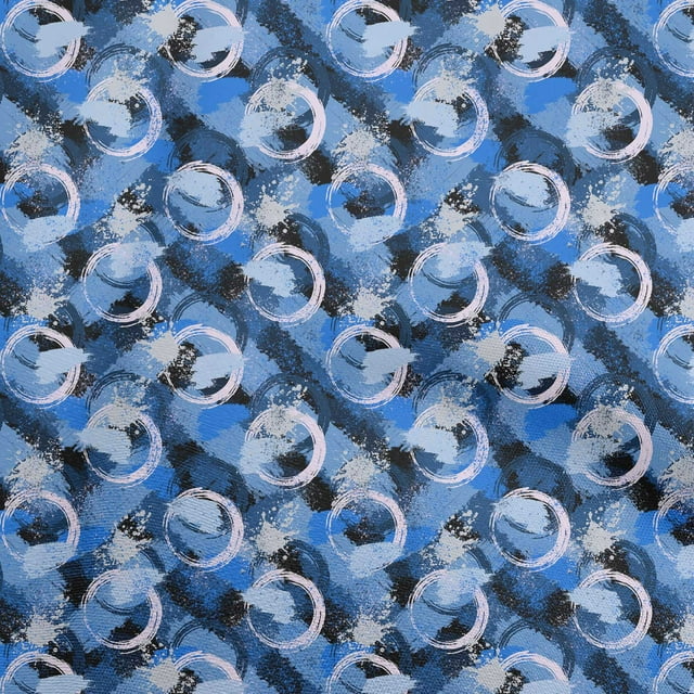 oneOone Cotton Poplin Blue Fabric Abstract Sewing Craft Projects Fabric Prints By Yard 42 Inch Wide
