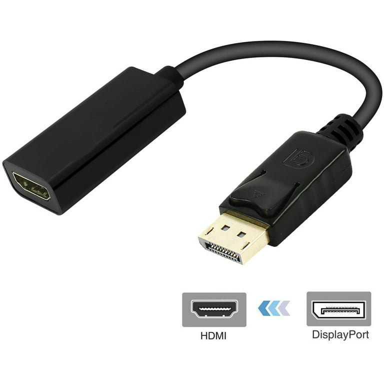 DisplayPort to HDMI Adapter - 4K 30Hz Active DisplayPort to HDMI Video  Converter - DP to HDMI Monitor/TV/Display Cable Adapter Dongle - Ultra HD  DP