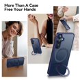 thumbnail image 2 of Funda de teléfono CASEKOO patentada con forma de anillo magnético con soporte para Samsung Galaxy S25 Plus, azul, 2 of 7