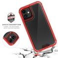 thumbnail image 4 of for iPhone 11 Case, Support Wireless Charging, Crystal Clear Case Protective Shockproof Bumpers, Not Yellowing Slim Cover for Men Women Hybrid 2 in 1 Military Drop Protection Case,Red, 4 of 5