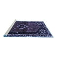thumbnail image 2 of Ahgly Company Machine Washable Indoor Rectangle Persian Blue Traditional Area Rugs, 7' x 9', 2 of 4