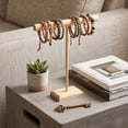 thumbnail image 4 of T-Shaped Wooden Jewelry Display Stand, Tiered Bracelet Bangle Necklace Organizer Rack With Hanging Bar, Compact Countertop Accessory Holder For Vanity Boutique Retail Showcase, 4 of 6