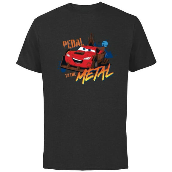 Disney PIXAR Cars on the Road Pedal to the Metal - Short Sleeve Cotton T-Shirt for Adults - Customized-Navy