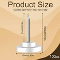 thumbnail image 2 of Duslogis 100pcs Numbered Push Pin Tacks,1-100 Sequential Number Tacks Push Pins Plastic Thumb Tacks Steel Point Push Pins Map Thumb Tacks for Picture Posters Note Display (White, 0.43x0.63inch), 2 of 7