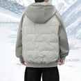 thumbnail image 2 of YUANxueke Boys Zip Up Thickened Coat, Long Sleeve Puffer Jacket with Drawstring Hood, Winter Warm Casual Outerwear, 2 of 7