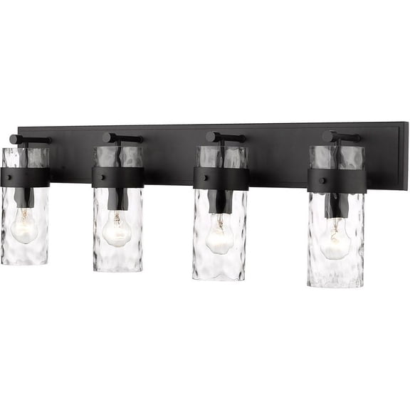 3035-4V-MB-Z-Lite-Fontaine - 4 Light Bath Vanity In Transitional Style-11.25 Inches Tall and 34 Inches Wide-Matte Black Finish