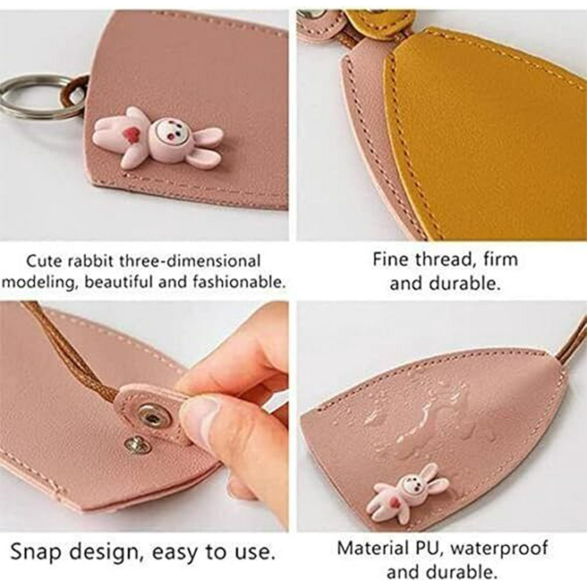 Car Key Case, Creative Pull-Out Key Sleeve Keychain Bags, PU Leather Large 4pcs