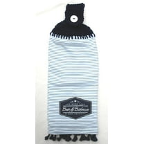 LIFE NEEDS MORE BEER & BARBECUE - SUMMER GOODNESS - DARK NAVY BLUE TOP - DOUBLE/FULL CROCHET TOP HANGING KITCHEN TOWEL