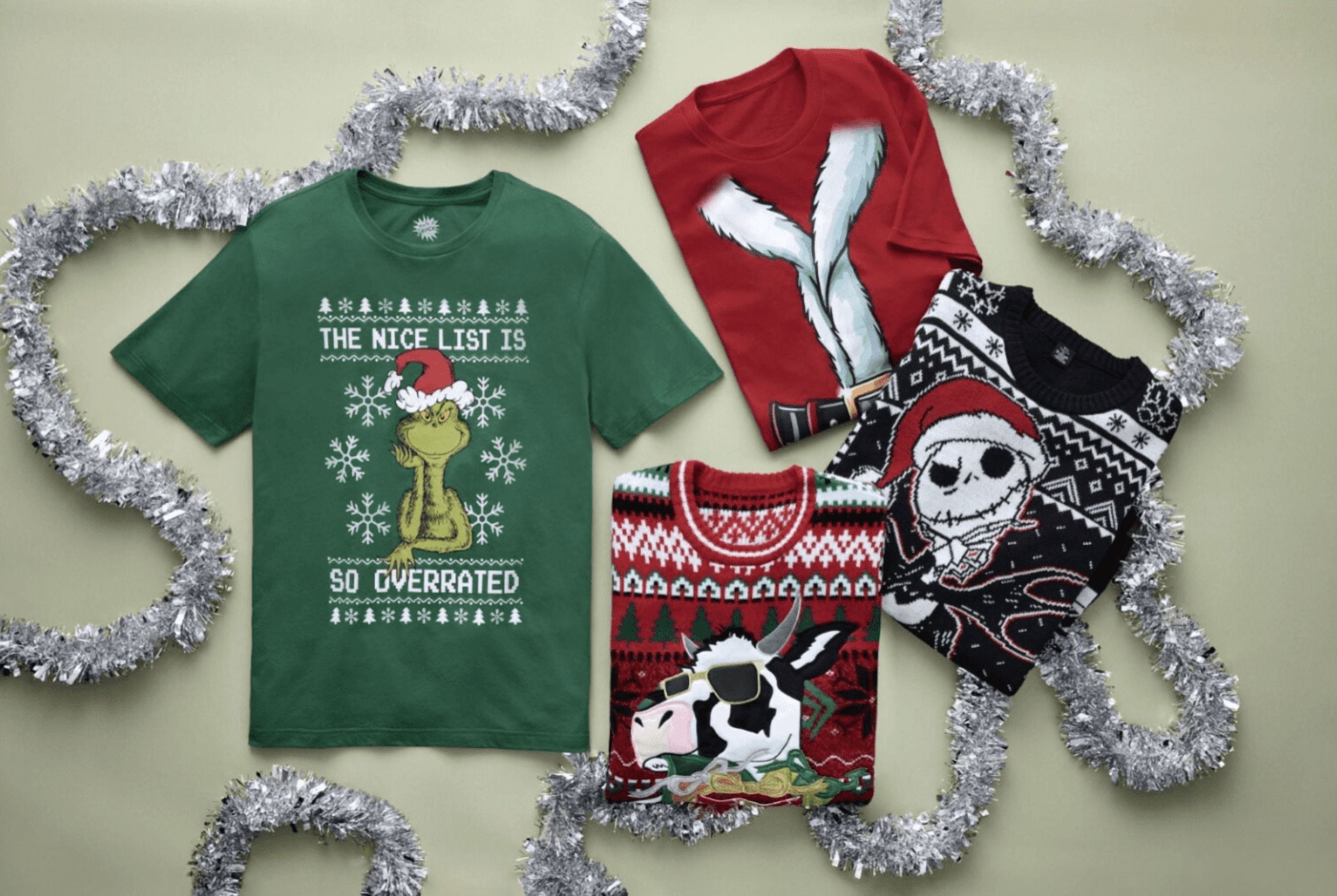 Grinch Nice List Men's and Big Men's Christmas Graphic Tee, Sizes XS-3XL