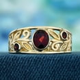 thumbnail image 2 of 10K Yellow Gold Plated Garnet Engagement Ring – Vintage Inspired Filigree Band, Wedding Rings, Handmade Statement Ring for Women, 2 of 5