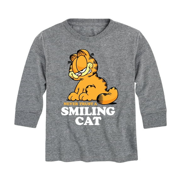 Garfield - Never Trust Smiling Cat - Toddler And Youth Long Sleeve Graphic T-Shirt