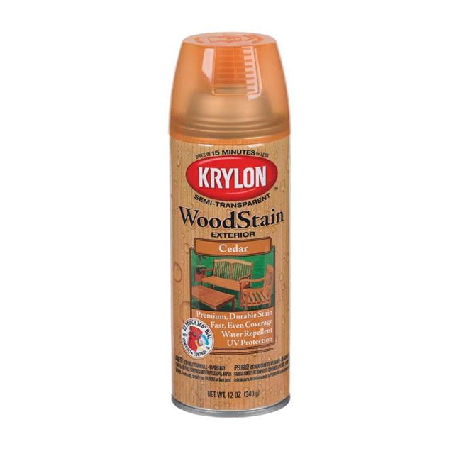 Krylon 1370865 12 oz SemiTransparent Exterior Wood Stain Aerosol Cedar