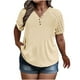 thumbnail image 1 of Tamaño Más Manga Corta Tops para Mujeres Verano Color Sólido Puff Manga Corta Suelta Moda Cuello Redondo Top, 1 of 6