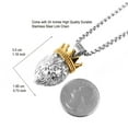 thumbnail image 6 of HZMAN Men's Silver Gold Tone Stainless Steel Lion King Pendant Necklace Cable Wheat 22+2" Chain (Silver & Gold), 6 of 7