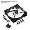 thumbnail image 3 of Unique Bargains 2Pcs Computer Case Fan 600-1200RPM 120mm 4 Pin Colorful LED Silent Cooling 33 LED 12V with Rubber Pads 4 Screws, 3 of 5