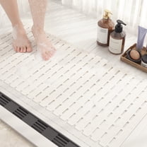 OEAKAY Shower Mat for Bathtub Bath Mat for Tub 16"x 35" Non-Slip Bathtub Mat Machine Washable Tub Mat, White