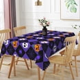 thumbnail image 3 of Duangreer Purple Halloween Rectangle Tablecloth, Pumpkin Ghost Print Table Cover with Waterproof Wrinkle Resistant for Party Decorations, 60 x 70 Inch, 3 of 6