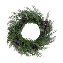 Yhmxh Christmas Wreath for Front Door, Artificial Christmas Wreath Faux Pine Greenery Wreaths, Farmhouse Pine Wreath for Table Wall Window Indoor Outdoor Christmas Decoration Xmas Decor