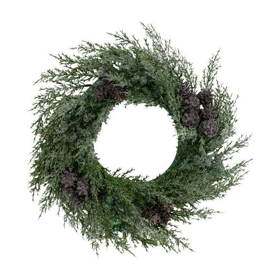 Yhmxh Christmas Wreath for Front Door, Artificial Christmas Wreath Faux Pine Greenery Wreaths, Farmhouse Pine Wreath for Table Wall Window Indoor Outdoor Christmas Decoration Xmas Decor