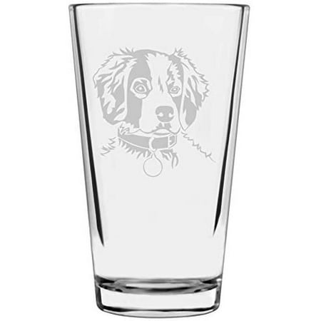 

Brittany Spaniel Dog Themed Etched All Purpose 16oz Libbey Pint Glass