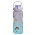 thumbnail image 3 of Fanshiluo-Water Bottles With Wrist Strap,Large Capacity Sports Water Bottle With Cute Sticker ,Reusable Plastic Bottle With StrapStraw For Gym & School (2000ml+900ml) on Sale, 3 of 4