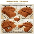 thumbnail image 3 of Muumblus Comfy Modular Sectional Sofa with 2 Ottoman, Deep Seat 80.5" Modern Oversized Corduroy Cloud Couch, Fluffy Deep Seat Chaise Lounge Sleeper Sofa for Living Room Apartment, Orange, 3 of 9