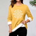 thumbnail image 4 of Women's Festive Snowflake Print Pullover Crew Neck Thermal Winter Sweater Cozy Wear, 4 of 5