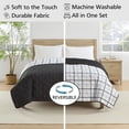 thumbnail image 2 of Mainstays Silky Classic Quilt Black Plaid Polyester Quilted Quilts, Full/Queen - Reversible, 2 of 7