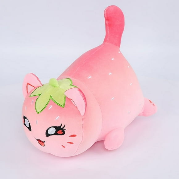 Strawberry Cat Plush Christmas Halloween Cat Plush Collection -Embroidered Plushie Pillow - Soft Stuffed Animal Collectible 25cm Best Gifts for Children Boys Girls Christmas Gift Birthday G