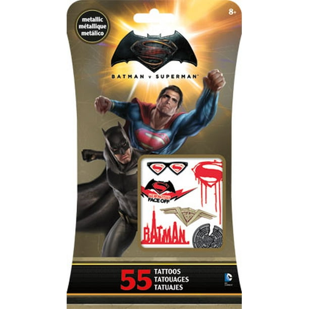 Metallic Tattoo - DC Comics - Batman vs Superman + 4c Tattoos - 55ct tt1028  