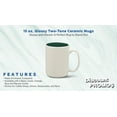 thumbnail image 2 of 10 Glossy Two-Tone Ceramic Mugs Set, 15 oz. - Stoneware, Smooth, Durable, C-handle - Green, 2 of 5