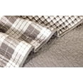 thumbnail image 4 of Chezmoi Collection Sanders 3-Piece Plaid Windowpane Checkered Patchwork 100% Vintage Washed Cotton Quilt Set, Queen Size, 4 of 8