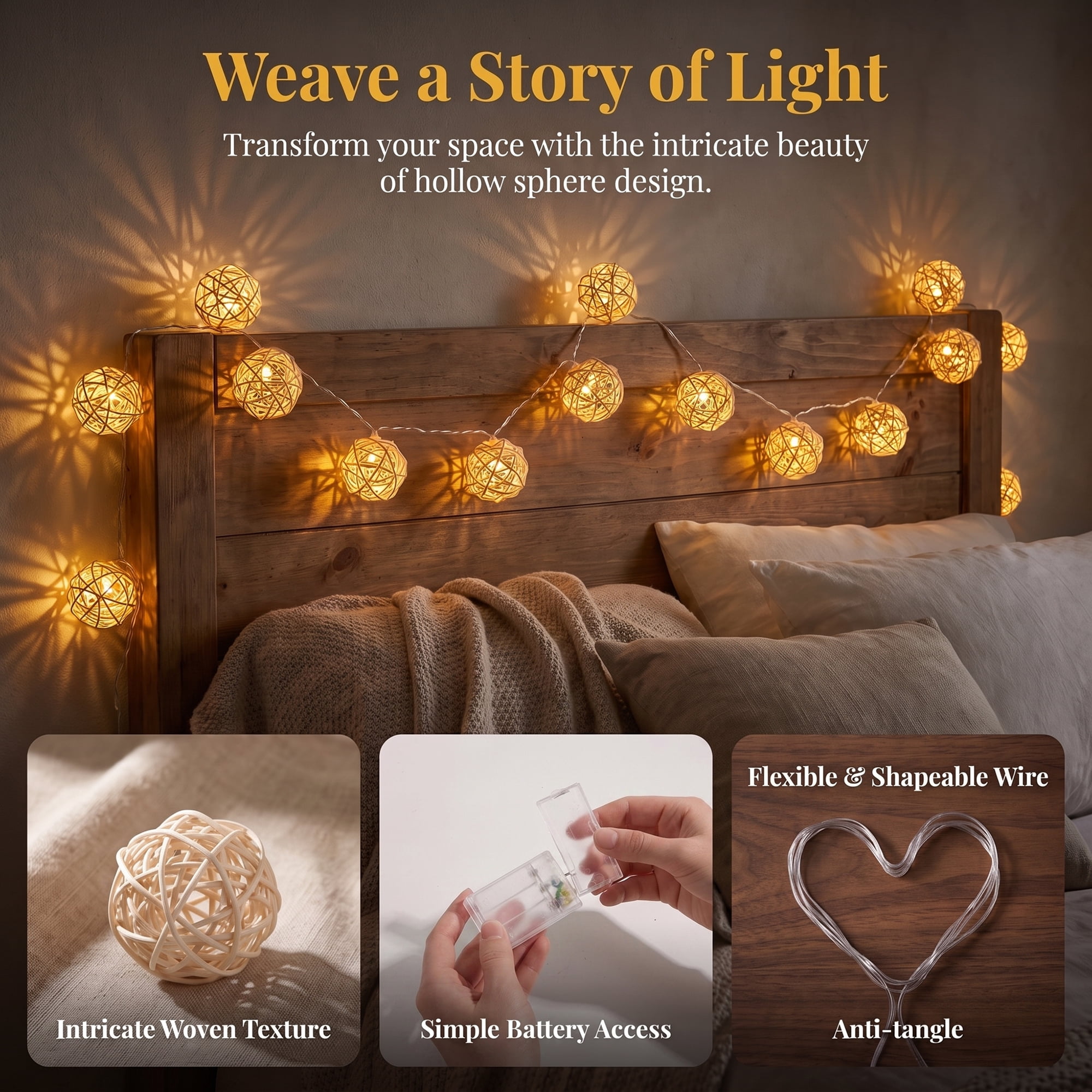 Unique Bargains Lights for Home Use with Flexible Design 6.6 ft Battery Operated