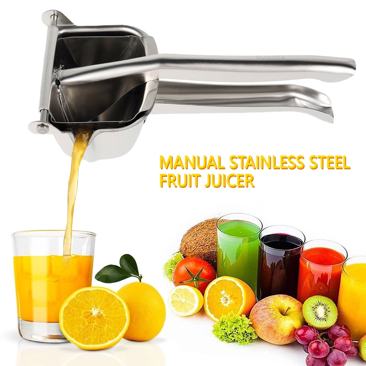 Manual Juicer Hand Juice Press Squeezer Fruit Juicer Extractor Stainless Steel