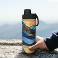 thumbnail image 7 of Pofeuu Stained Glass Ocean Wave Print 18oz Sports Insulated Kettle Stainless Steel Vacuum Water Bottle Leakproof Sport Flask, 7 of 7
