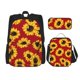 thumbnail image 1 of Disketp Sunflowers On Red Mochila Estampada de Gran Capacidad con Lonchera y Estuche, Set de 3 Piezas para Estudiantes, 1 of 7